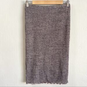 NWT‎ Chelsea & Violet Brown Metallic Sweater Knit Midi Skirt